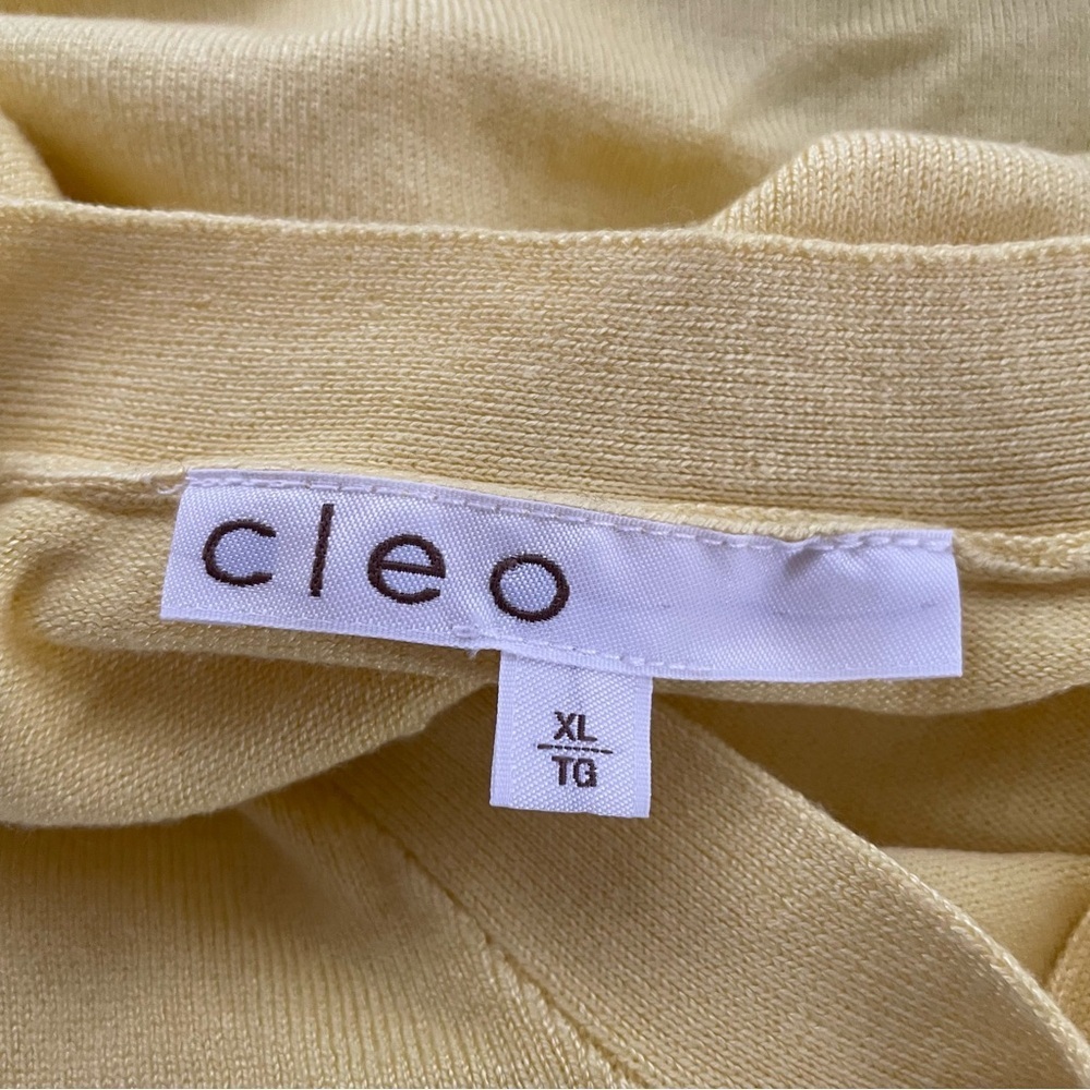 Cleo Yellow Button Down Vneck Knit Cardigan Sweater Gold Buttons Size XL Womens - Picture 7 of 8